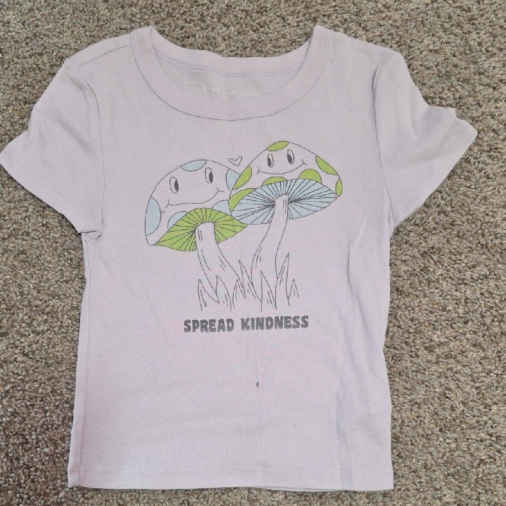 American Eagle Outfitters Light Purple Spread Kindness Crop Top